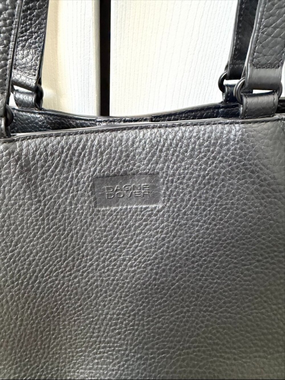 Dagne Dover Allyn Leather Tote in Black l Size: Large